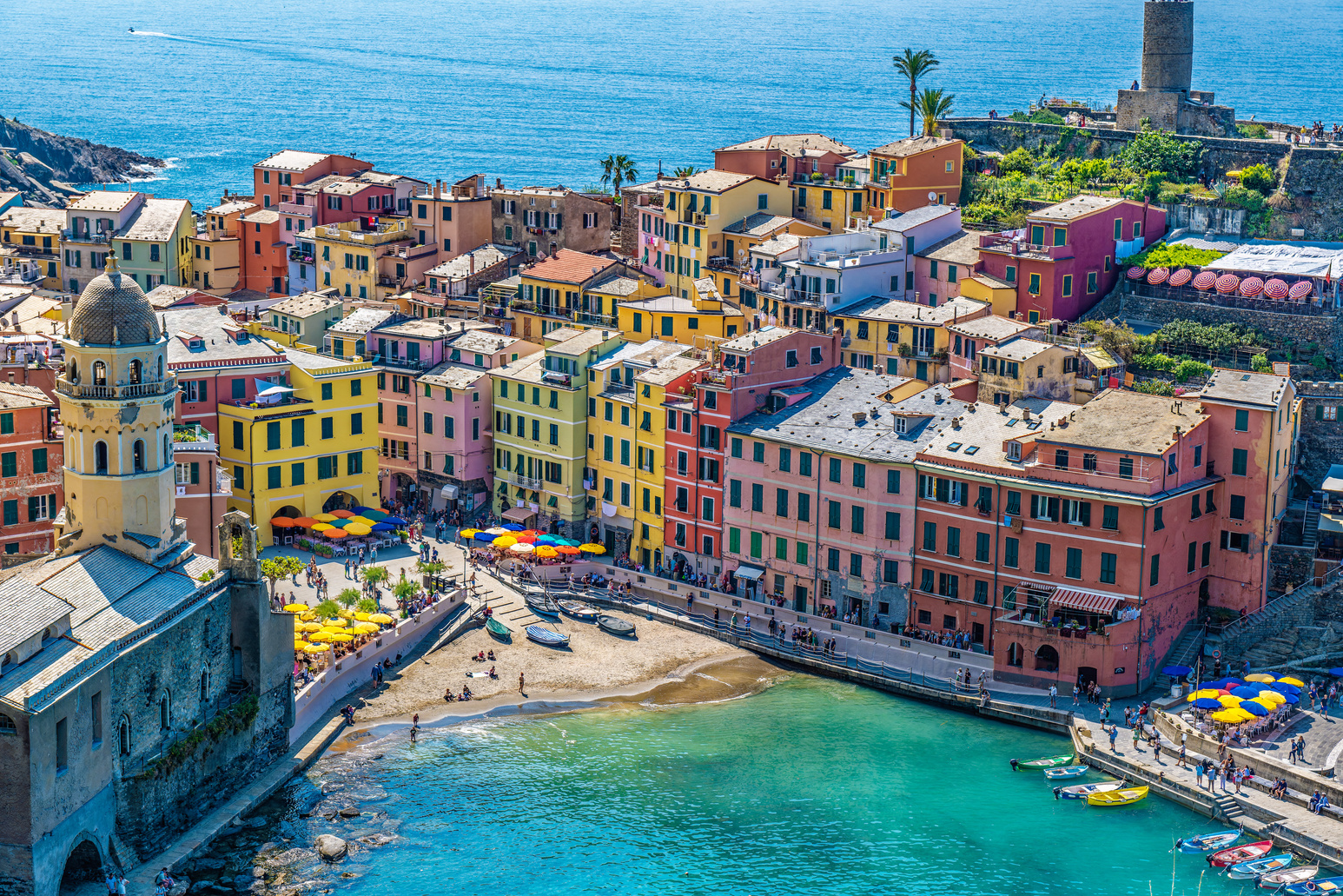 Small town of Vernazza in Cinque Terre Liguria in Italy